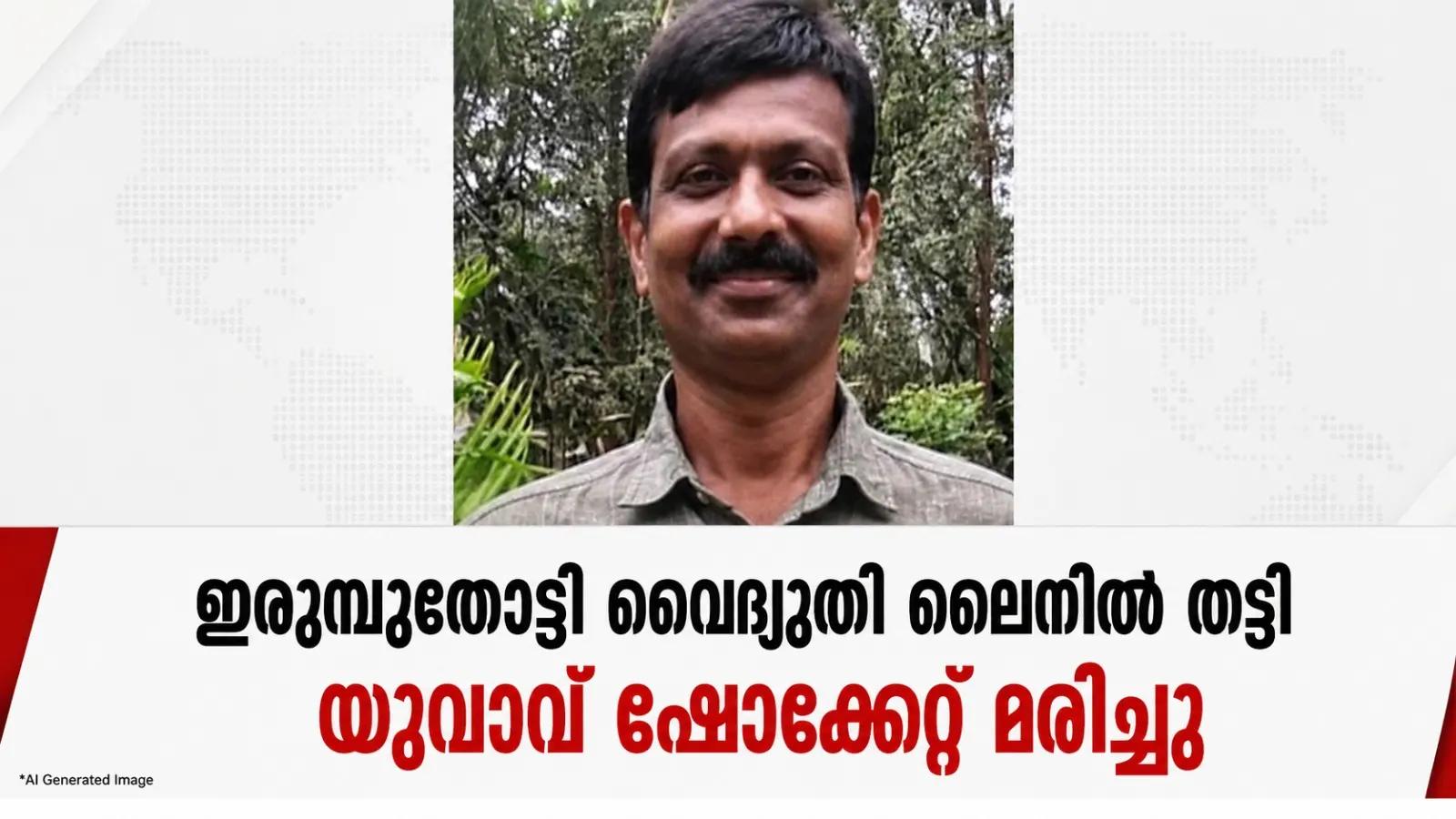 ഇരുമ്പുതോട്ടി വൈദ്യുതി ലൈനില്‍ തട്ടി യുവാവ് ഷോക്കേറ്റ് മരിച്ചു